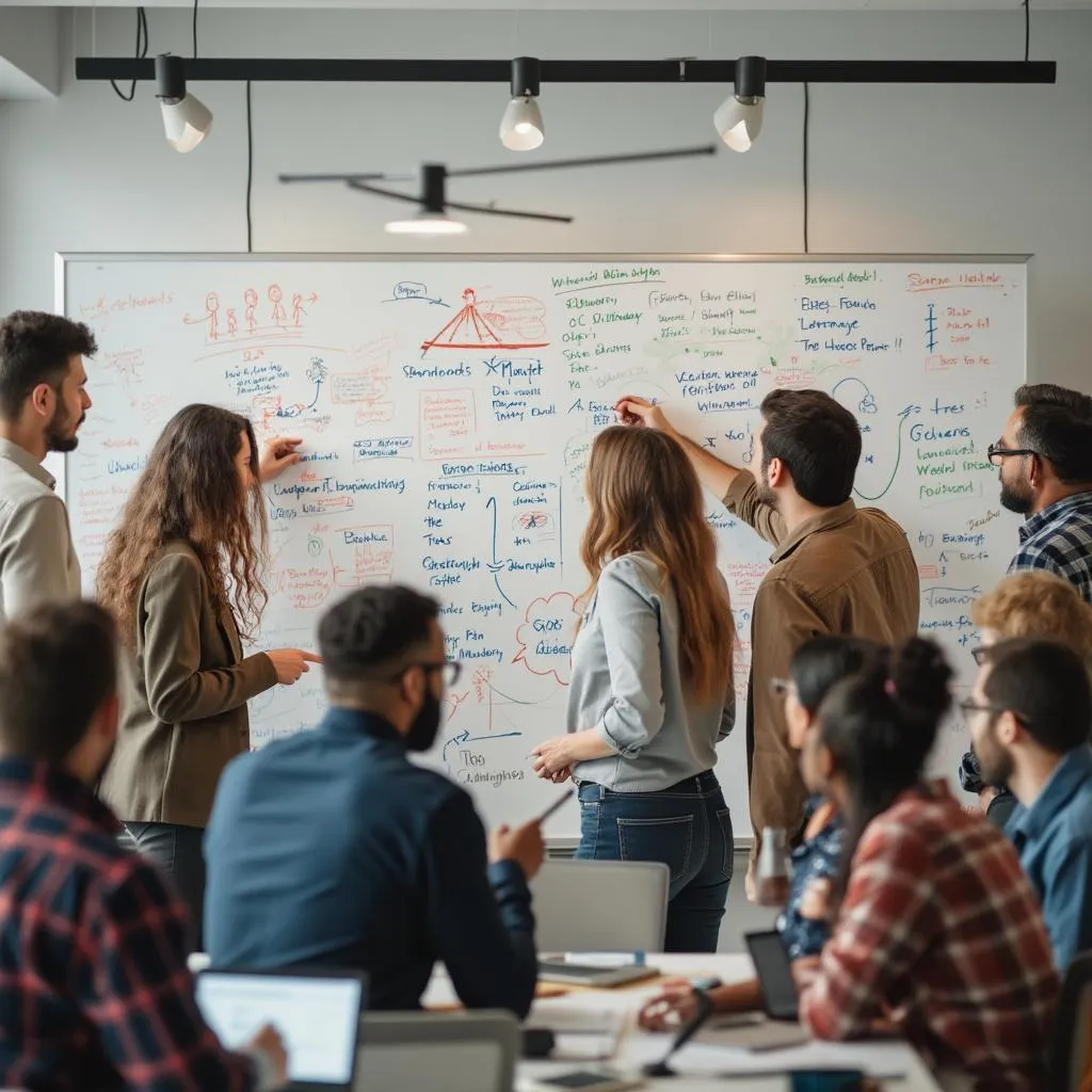 Session de brainstorming d'équipe