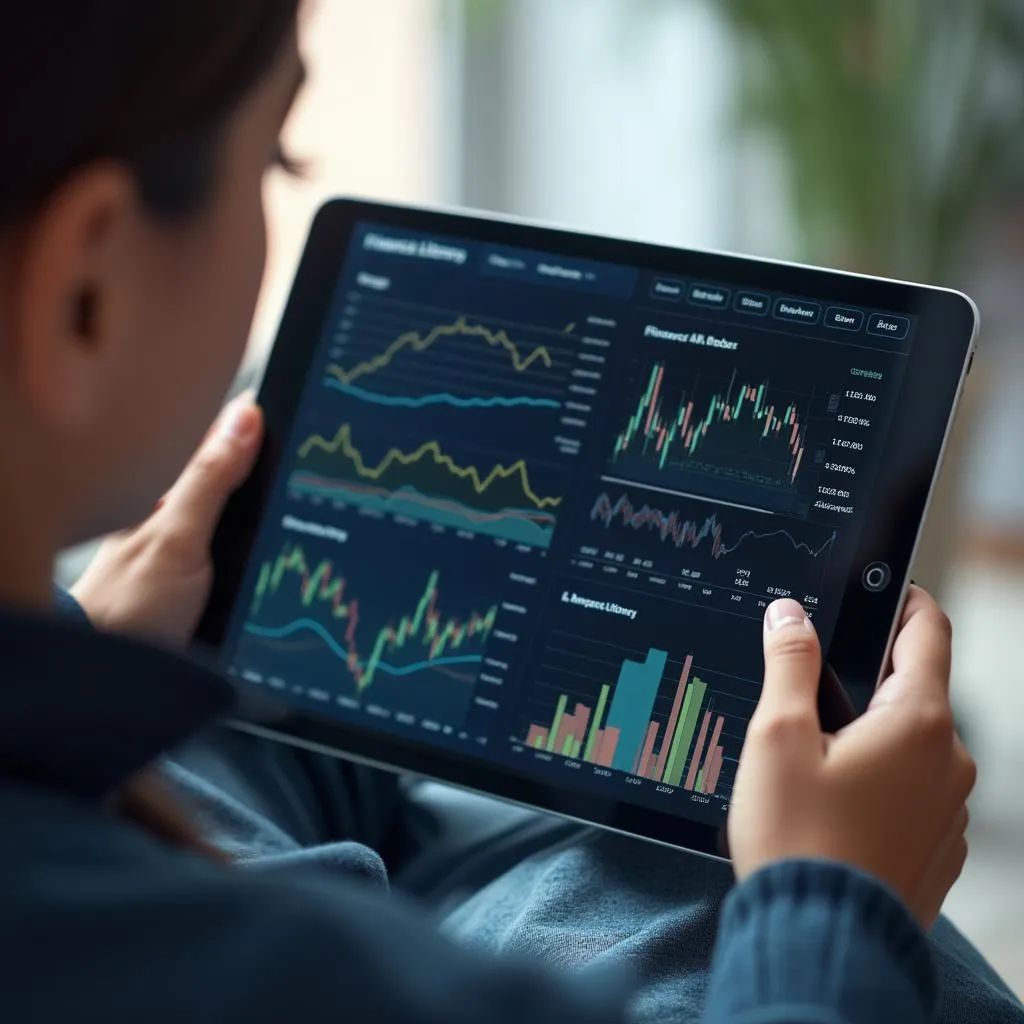 Utilisateur interagissant avec l'outil IA sur tablette
