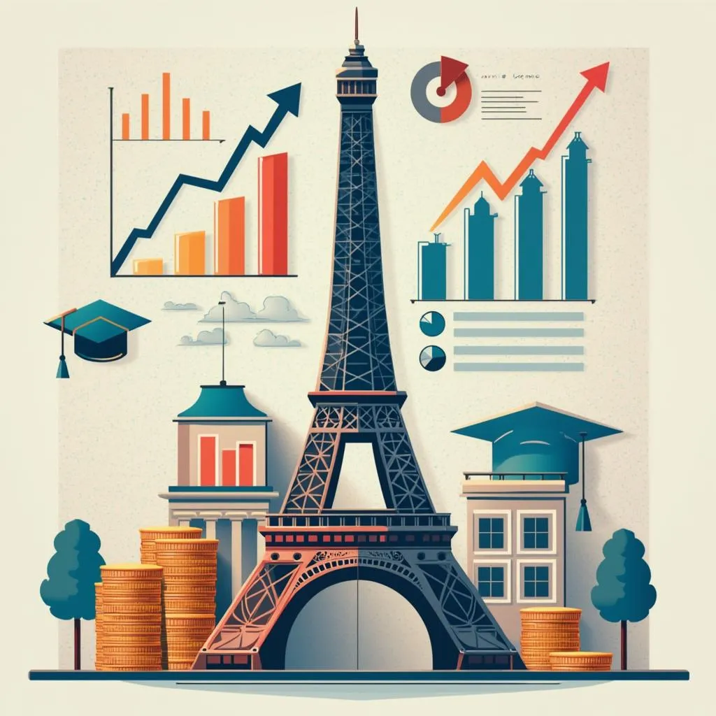 Symbole de la croissance financière et de l'éducation en France